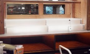 3 x Illuminated Frosted Acrylic Two-Tier Backbar Wine Display Shelves - CL805 - Location: