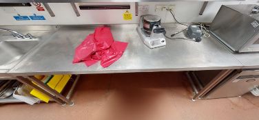 1 x Commercial 2-Metre Long Stainless Steel Prep Unit With Upstand - CL805 - Location: