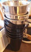 Set Of 10 x 3 Stainless Steel Wine Coolers and 7 Black Plastic Beer Coolers and Openers