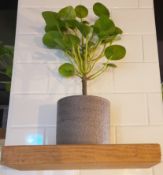 2 x Set Of - 30cm Wooden Floating Shelves In Rustic Chunky Oak Timber Finished In Oil And Wax