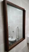 1 x Square Mirror In Striking Mango Dark Wood Finish 95x95cm