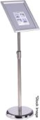 1 x A4 Aluminum Adjustable Snap Frame Menu Sign Stand With Stable Round Base