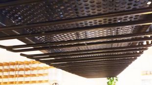 1 x Black Corrugated Wine Rack 10 Rows And 110cm In Length, 50 cm In Depth, 108cm In Height