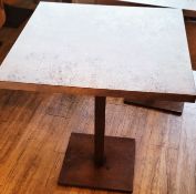Set Of 4 x Premium Bistro Tables With Stone Effect Laminate Tops And Sturdy Metal Bases With An