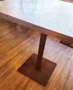 Set Of 4 x Premium Bistro Tables With Stone Effect Laminate Tops And Sturdy Metal Bases With An