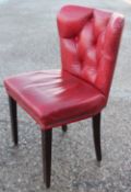 5 x Fully Upholstered Button-back Chairs In Red - Recently Removed From a Popular Restaurant