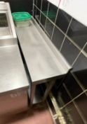 1 x Narrow Stainless Steel Prep Table With Upstand and Undershelf - CL819 - Location: Altrincham