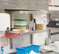 2 x Stainless Steel 80cm Wall Mounted Commercial Kitchen Shelves With Mounting Brackets - CL819