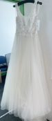 1 x LUSAN MANDONGUS 'Sofia' Designer Chiffon Full Skirted Wedding Dress Bridal Gown - Size: UK