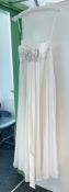 1 x DAVID FIELDEN Designer Silk Strapless Grecian-style Column Wedding Dress Bridal Gown, With