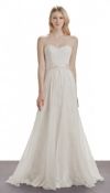 1 x LUSAN MANDONGUS 'Grace' Stunning Strapless Designer Wedding Dress Bridal Gown In lace With