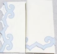 1 x PRATESI Marrakesh Applique In Light Blue Egyptian Cotton Angel Skin Shams 65x65cm