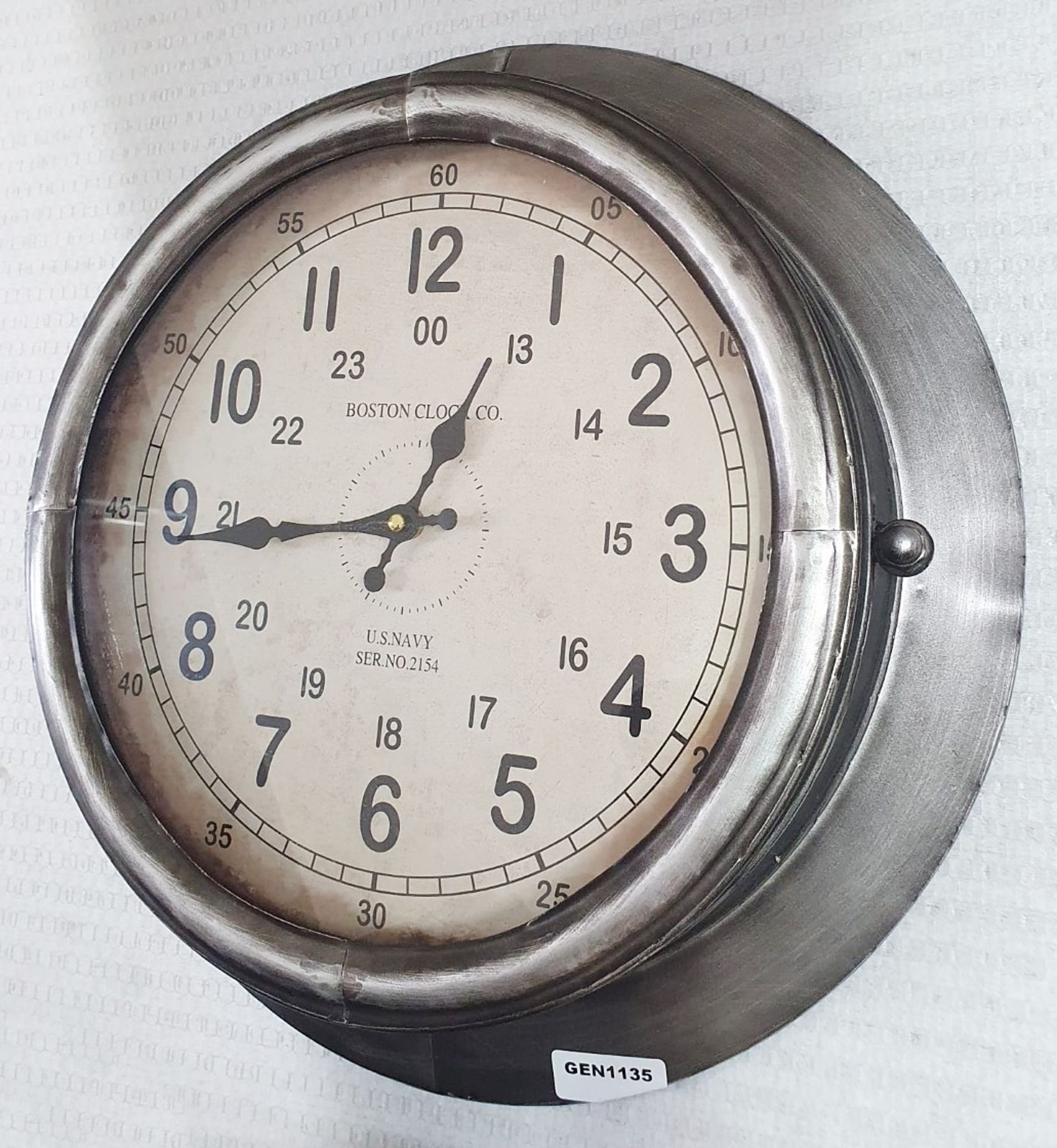 1 x Industrial Style Circular Wall Clock - Dimensions: Diameter - Recently Relocated From An - Image 3 of 5