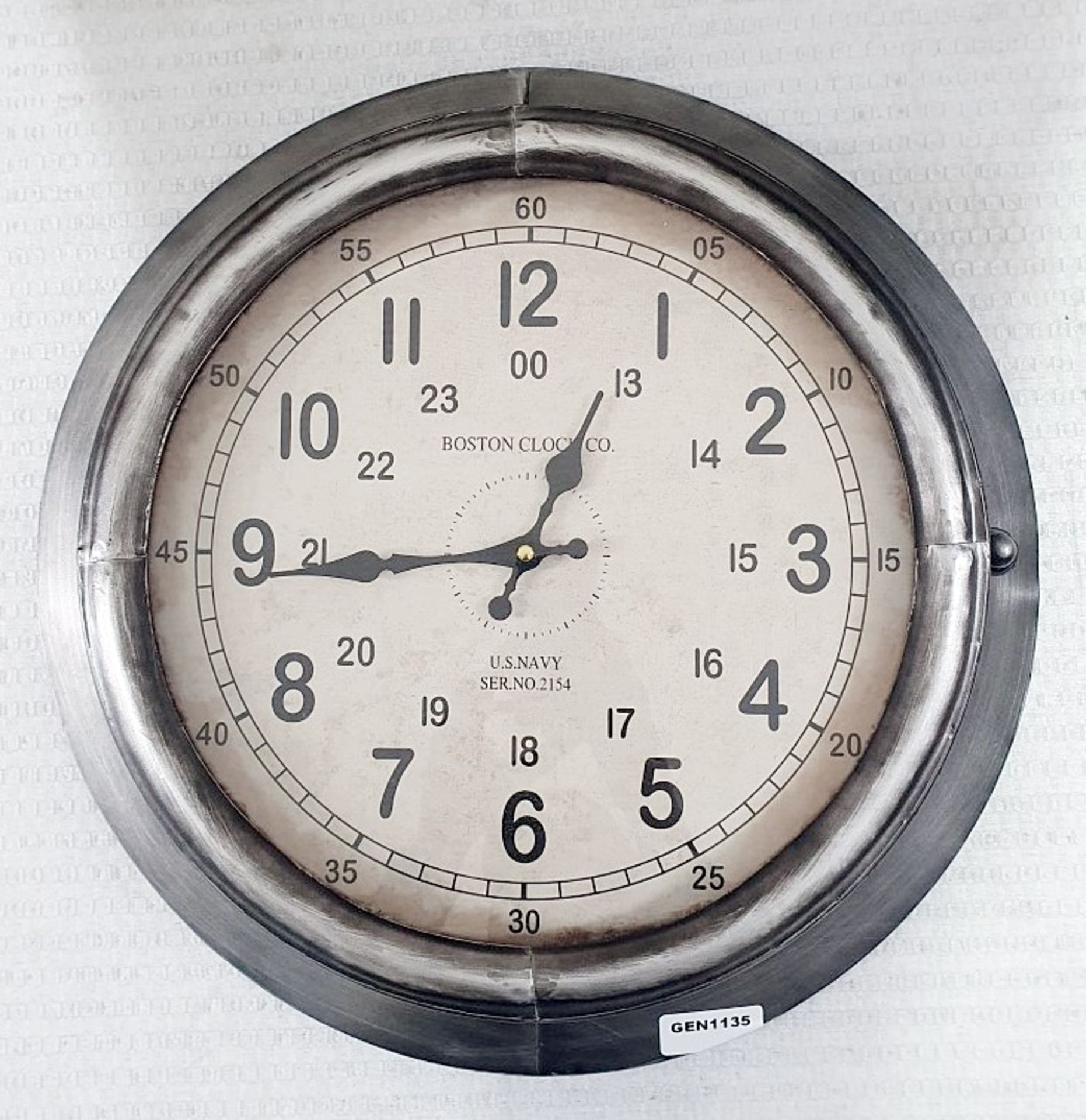 1 x Industrial Style Circular Wall Clock - Dimensions: Diameter - Recently Relocated From An - Image 2 of 5