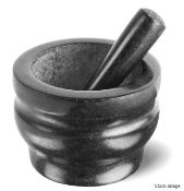 1 x COLE & MASON Granite Pestle & Mortar 18cm, Black - Unused Boxed Stock - Ref: 3310048/HAS2018/