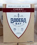 24 x Bodega Bay Hard Seltzer 250ml Alcoholic Sparkling Water Drinks - Cherry Mango & Goji Berry - 4%