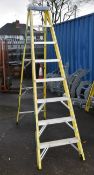 1 x Fibreglass Site Ladder With 7 Treads - Suitable For Working Around Thermal or Electrical Dangers