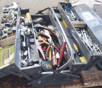 1 x Toolbox With Contents - Includes a Good Selection of Hand Tools, Drill Bits, Saws, Clamps and Mo