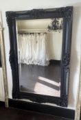 1 x Ornate Large Black Mirror Wall Mounted Or Lean Against The Wall - Approx 122x184x9cm - Ref: J126
