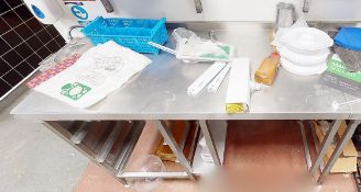 1 x Commercial Stainless Steel Prep Unit With Tray Storage, Narrow Under-shelf, and Upstand