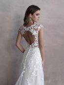 1 x ALLURE BRIDAL Style 9816 Strapless Lace Overlay Fit & Flare Designer Dress RRP £1,920 UK 12