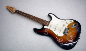1 x Autographed GALVESTON GUITAR Signed By All Four Members Of Irish Rock Band U2