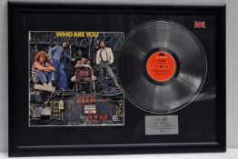 1 x THE WHO - Who Are You On Polydor Records Framed 12 Inch Vinyl