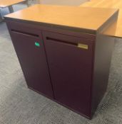 1 x Office Storage Cabinet For Files/Stationary - Features a Contemporary Purple Finish,