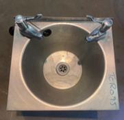1 x Stainless Steel Wall Mounted Hand Wash Basin With Mixer Tap