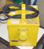 1 x Site Transformer For 110v Tools and Lighting - 1 x 16A Sockets - 240v to 110v