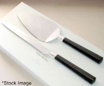 1 x VERA WANG Wedgwood 'Vera Wang With Love Noir' Silver Plate And Enamel Cake Knife And Server Set