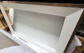 1 x Bespoke Bronze And 'Ash' Wood Mirror Surrounded By A Bevelled Off White Wood Frame 220x134cm
