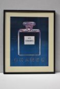 1 x 'Chanel No .5' The Iconic Coco Chanel Bottle Dark Blue & Violet Captured By Andy Warhol Print