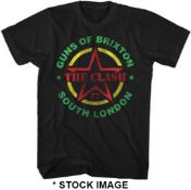 1 x THE CLASH Guns Of Brixton Logo Short Sleeve Men's T-Shirt by Tultek- Size: Medium - Colour:
