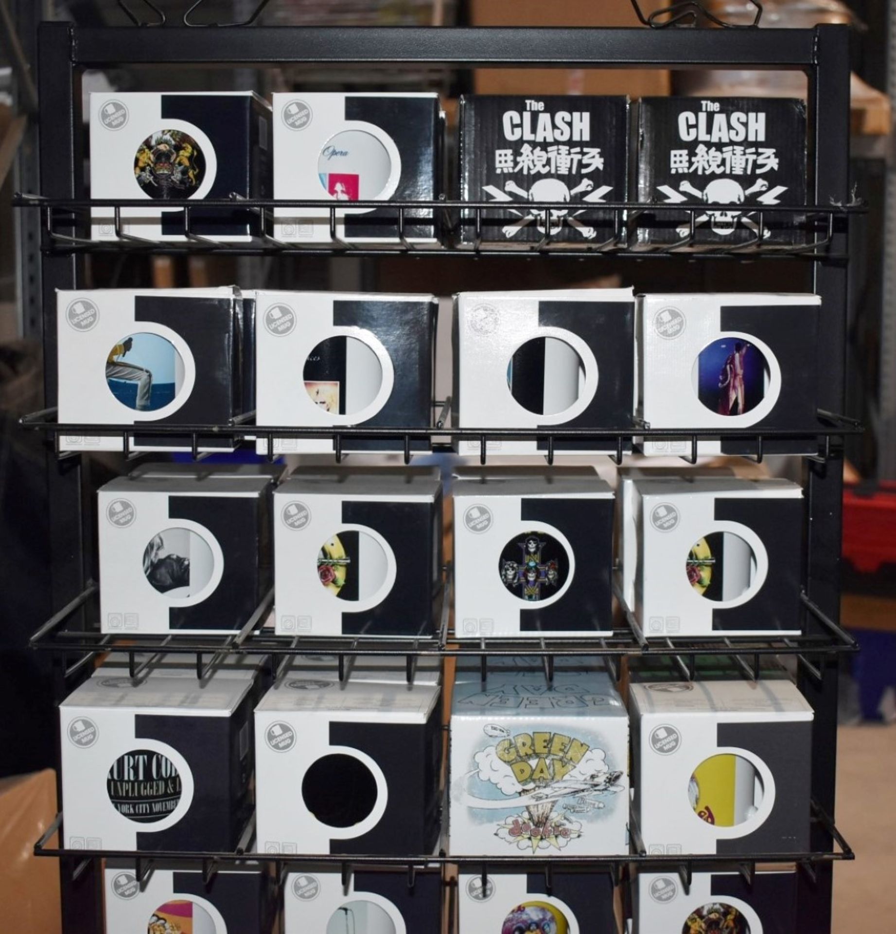 124 x Various Boxed Rock Music Themed Drinking Mugs With Freestanding Retail Display Stand - - Image 12 of 20
