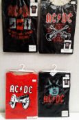 5 x Rock and Roll Themed AC/DC and Ramones Short Sleeve Baby T-Shirts - Size: 6 Months - Officially
