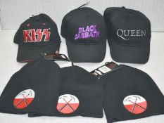Assorted Lot of 8 x Assorted Baseball Caps and Bob Hats - Various Bands Included - Officially