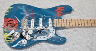1 x Miniature Hand Made Guitar - Iron Maiden Fender Stratocaster - New & Unused - RRP £35 - Boxed