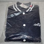 1 x Rolling Stones Varsity Baseball Jacket With Iconic Tongue Logo - Size: SMALL - Colour: Navy