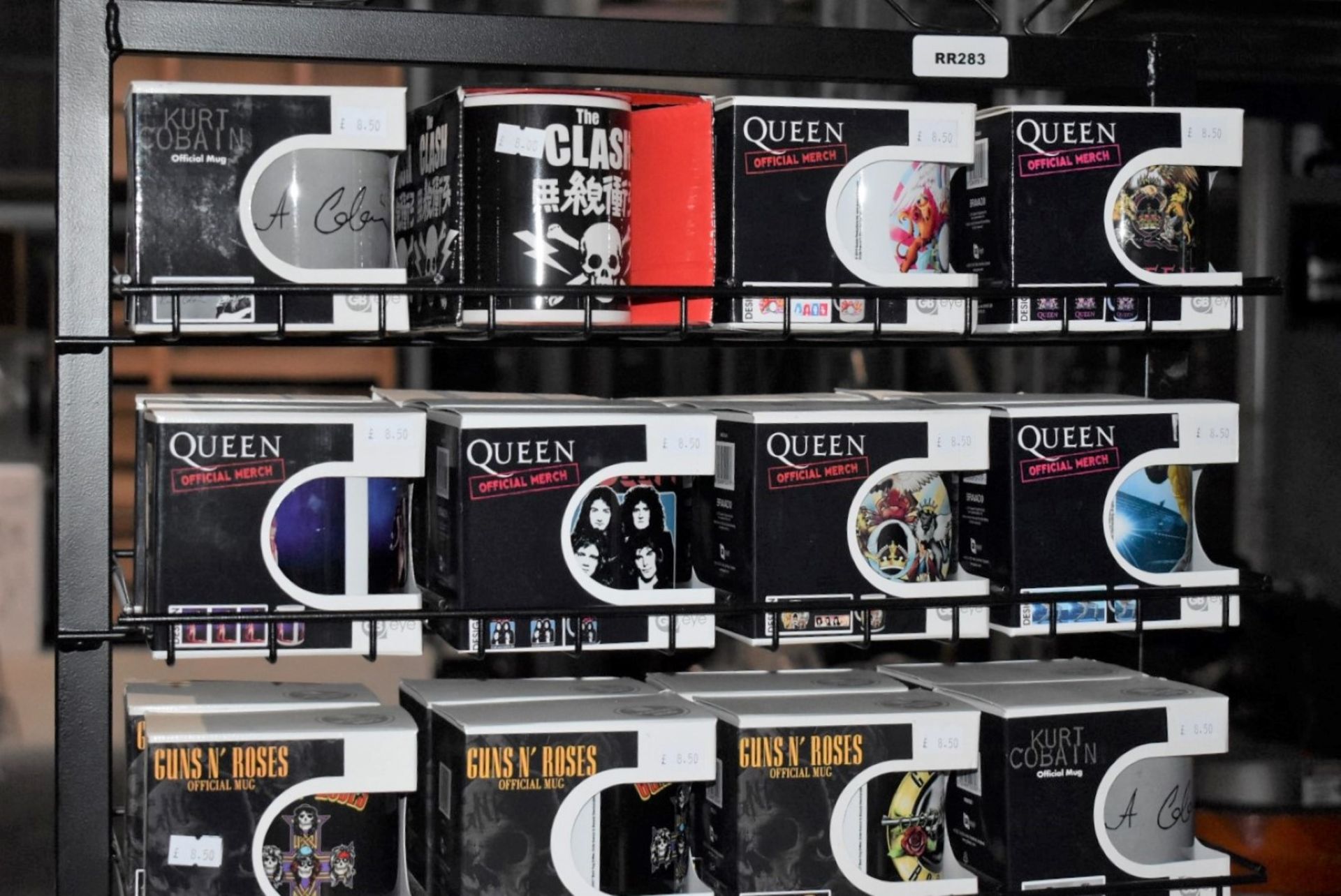 124 x Various Boxed Rock Music Themed Drinking Mugs With Freestanding Retail Display Stand - - Image 7 of 20