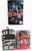 3 x DEF LEPPARD Various Designs Short Sleeve Ladies T-Shirts - Size: Large - Officially Licensed