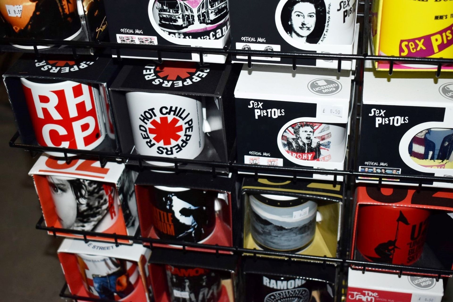 124 x Various Boxed Rock Music Themed Drinking Mugs With Freestanding Retail Display Stand - - Image 18 of 20