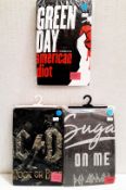 3 x Rock and Roll Themed Def Leppard, AC/DC and Green Day Ladies T-Shirts - Size: Large -