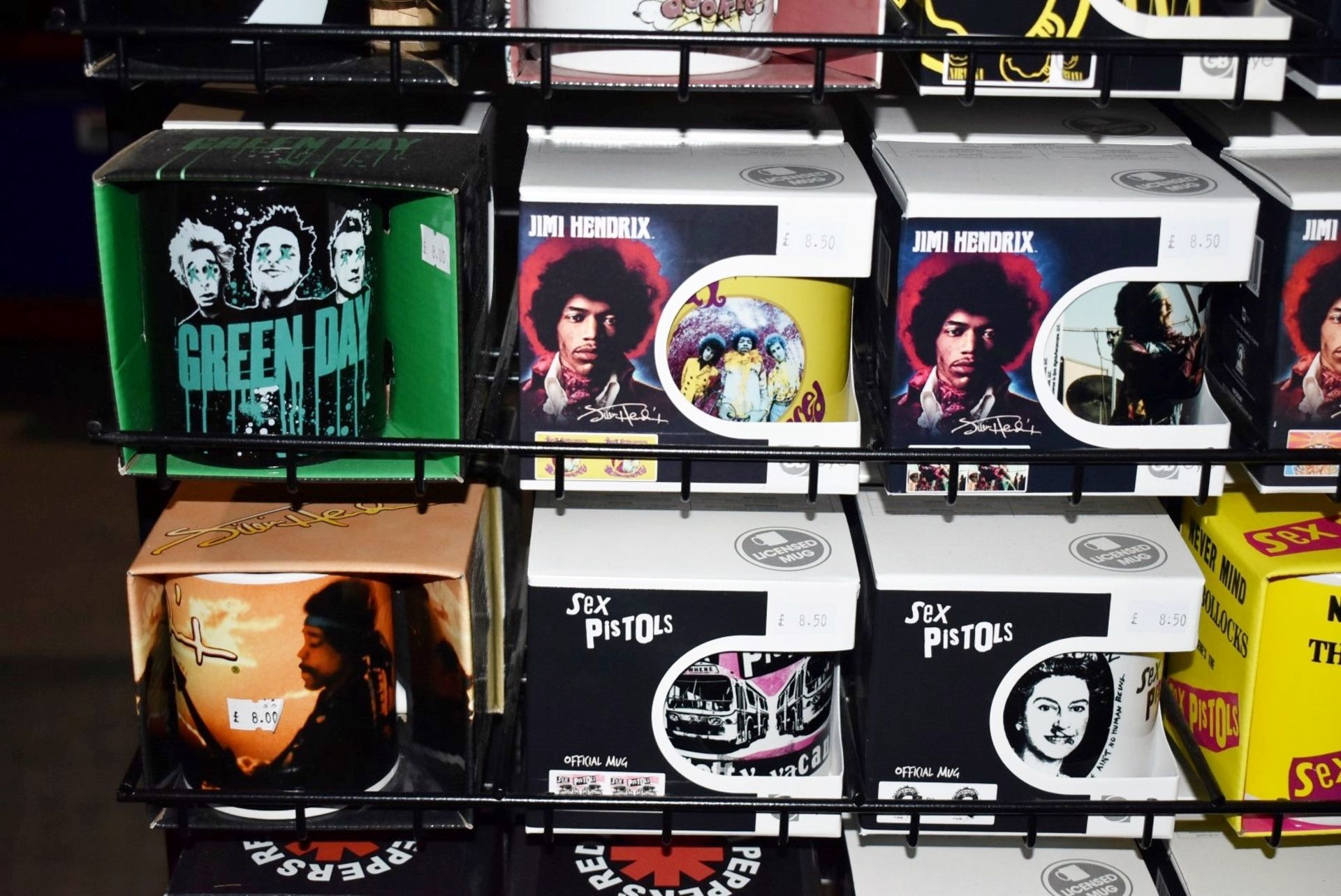 124 x Various Boxed Rock Music Themed Drinking Mugs With Freestanding Retail Display Stand - - Image 20 of 20