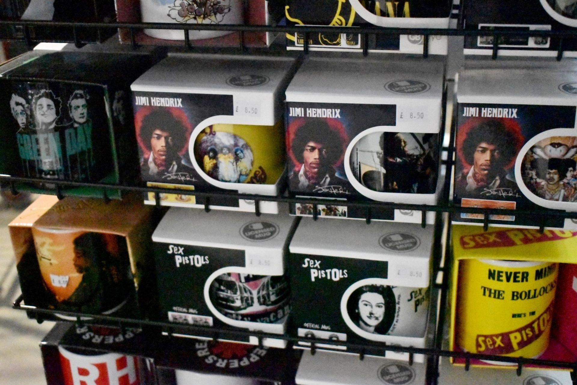 124 x Various Boxed Rock Music Themed Drinking Mugs With Freestanding Retail Display Stand - - Image 17 of 20