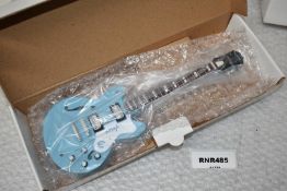 1 x Miniature Hand Made Guitar - Noel Gallagher Blue Epiphone 335 - New & Unused - RRP £35 - Boxed