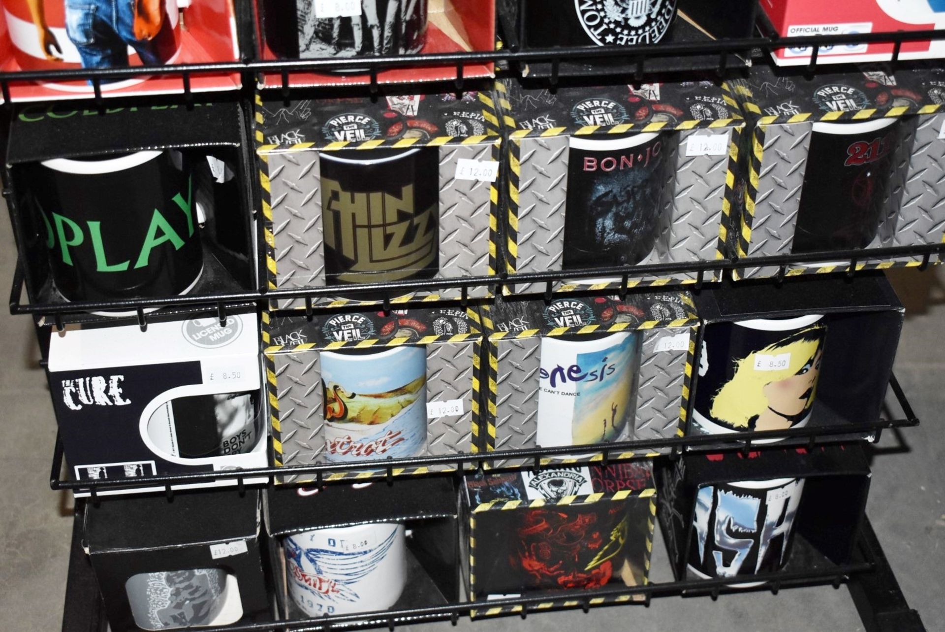 124 x Various Boxed Rock Music Themed Drinking Mugs With Freestanding Retail Display Stand - - Image 19 of 20