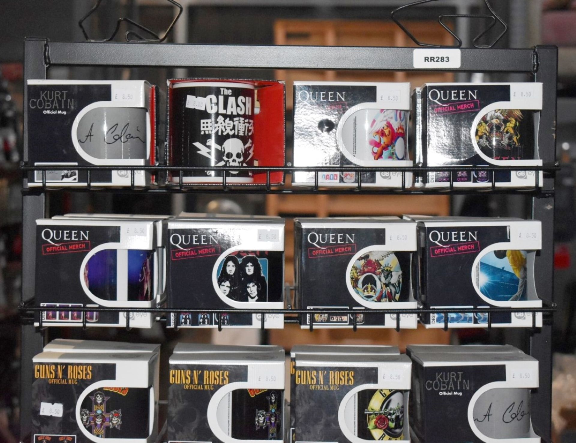 124 x Various Boxed Rock Music Themed Drinking Mugs With Freestanding Retail Display Stand - - Image 6 of 20