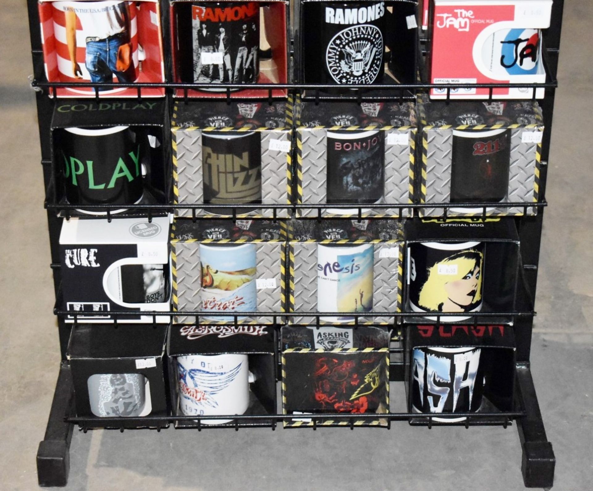 124 x Various Boxed Rock Music Themed Drinking Mugs With Freestanding Retail Display Stand - - Image 2 of 20