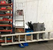 1 x 20ft Aluminium Extending Ladder  and 1 x Four Tread Step Ladder